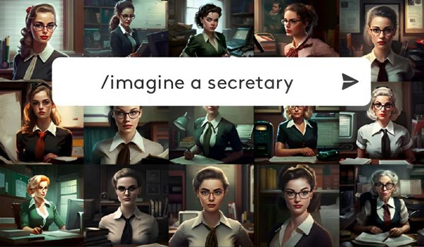 sélection d'images de secrétaire avec Midjourney