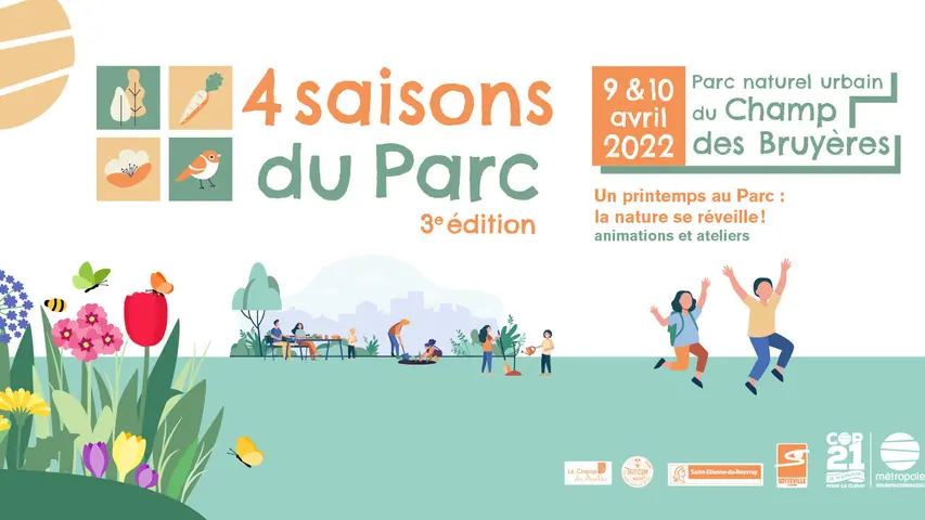 Dessin représentant le printemps au parc 